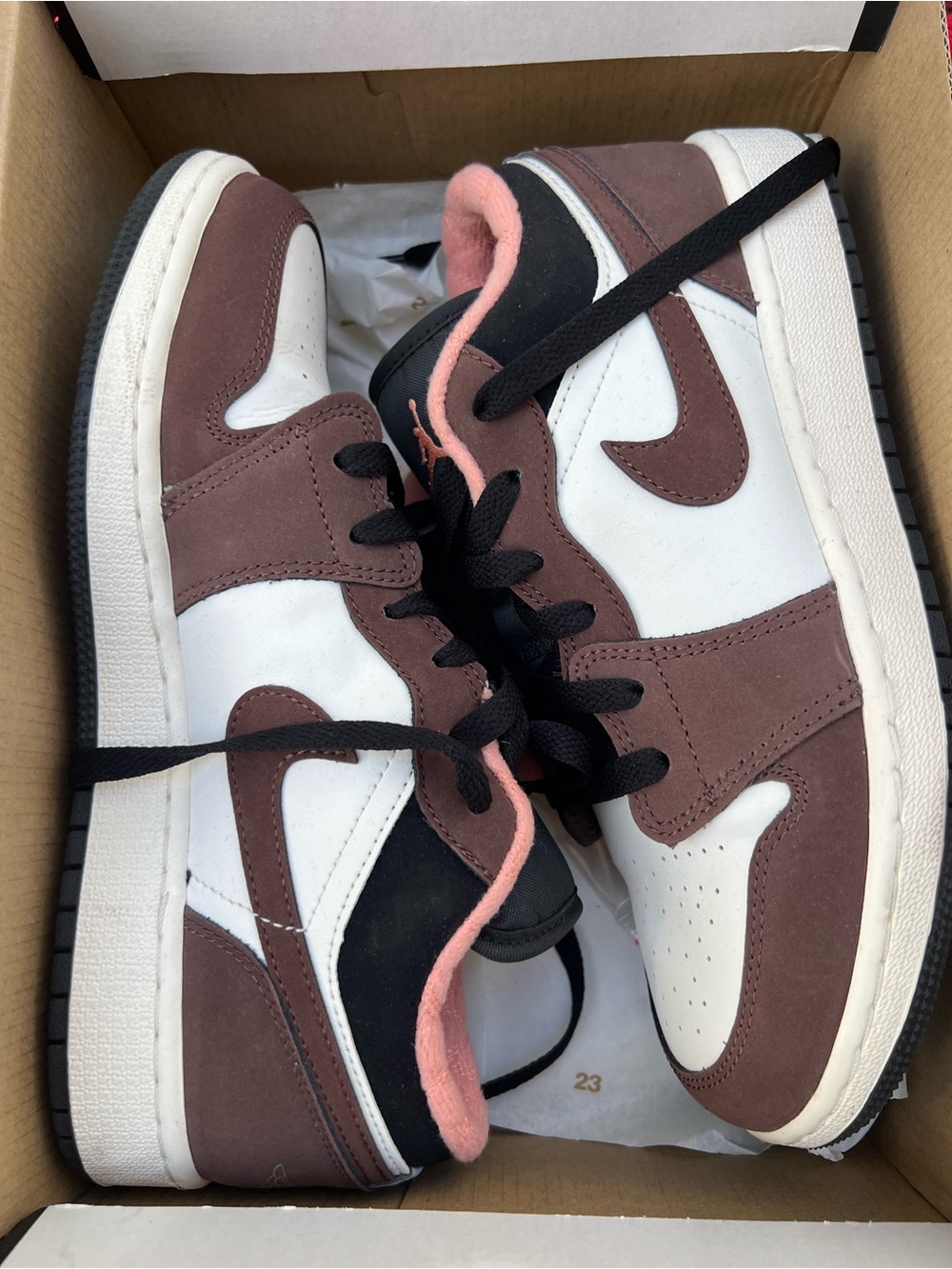 Jordan Kids Sneakers in Brown, White and Pink
